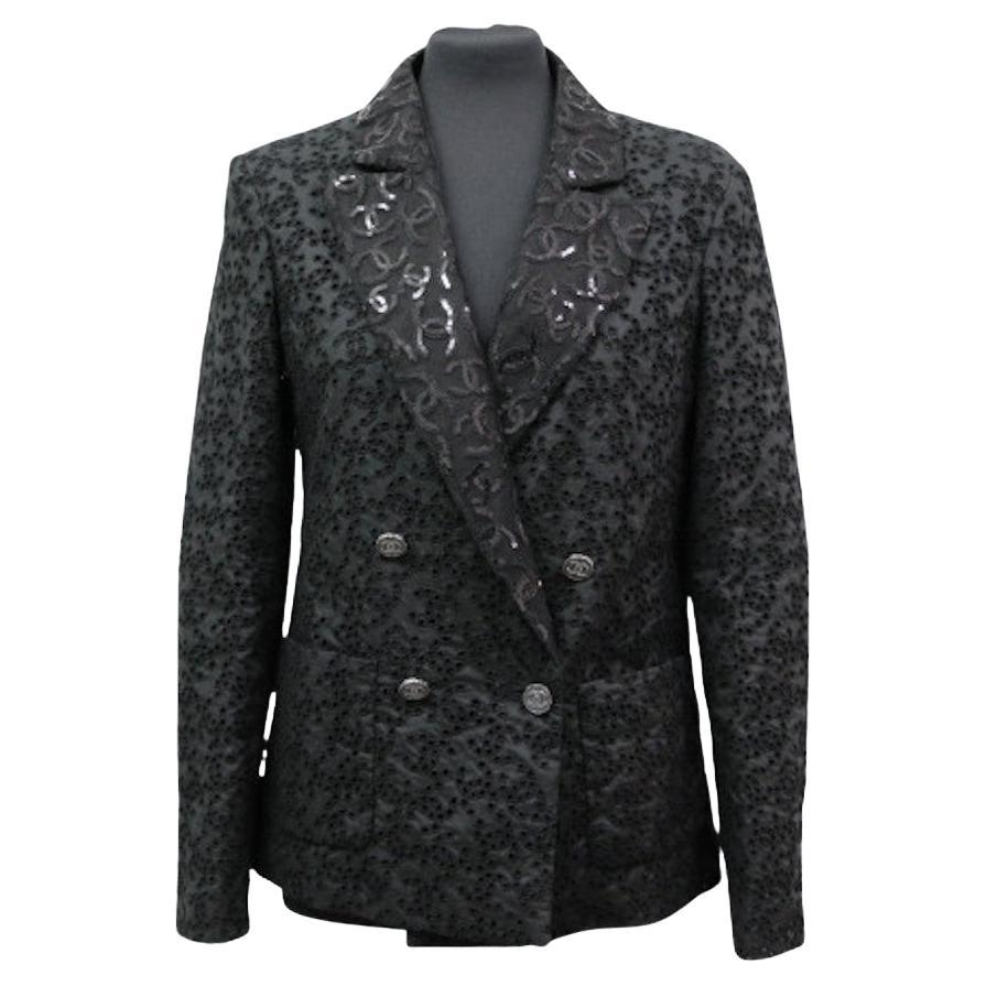 Chanel Dentelle And Sequins CC Blazer Jacket For Sale
