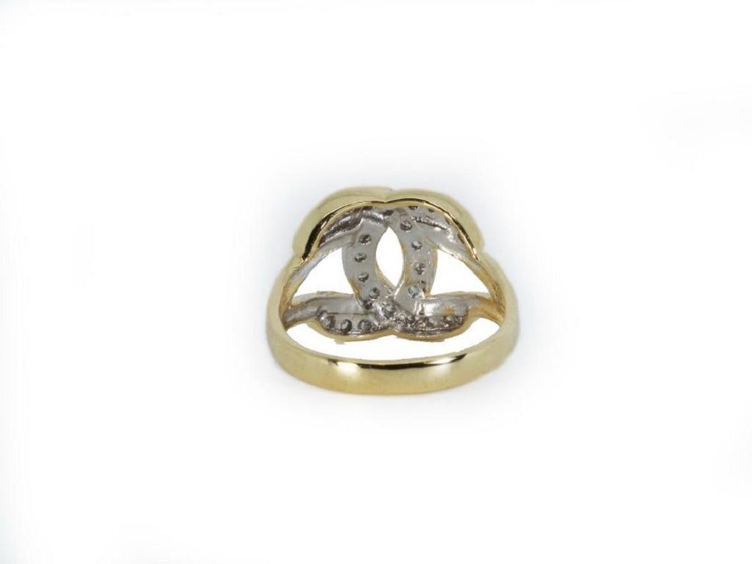 chanel logo ring gold