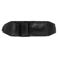 Chanel Diamond Black Leather Belt Bag
