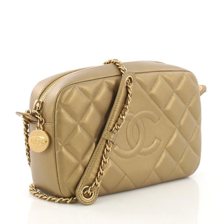 Chanel Diamond CC Camera Case Bag Quilted Lambskin Small at 1stDibs