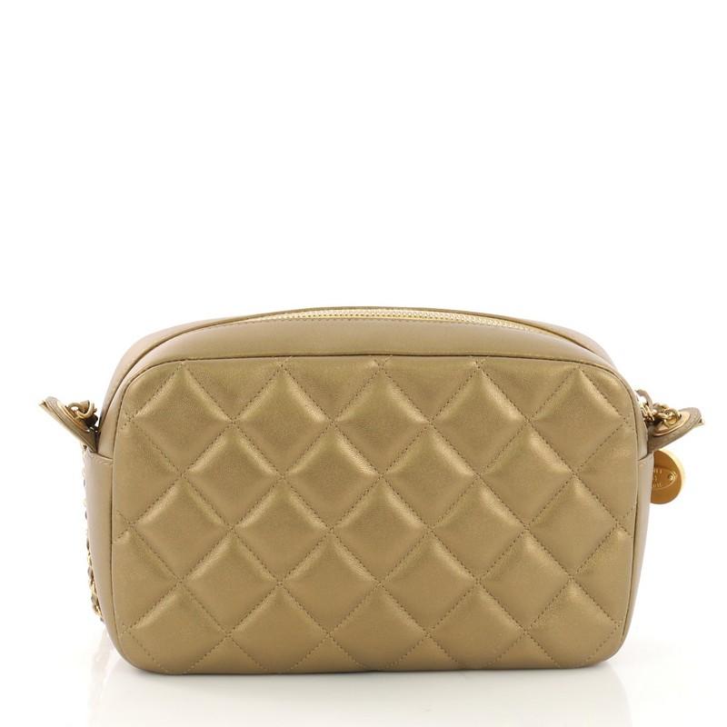 Chanel Diamond CC Camera Case Bag Quilted Lambskin Small In Good Condition In NY, NY