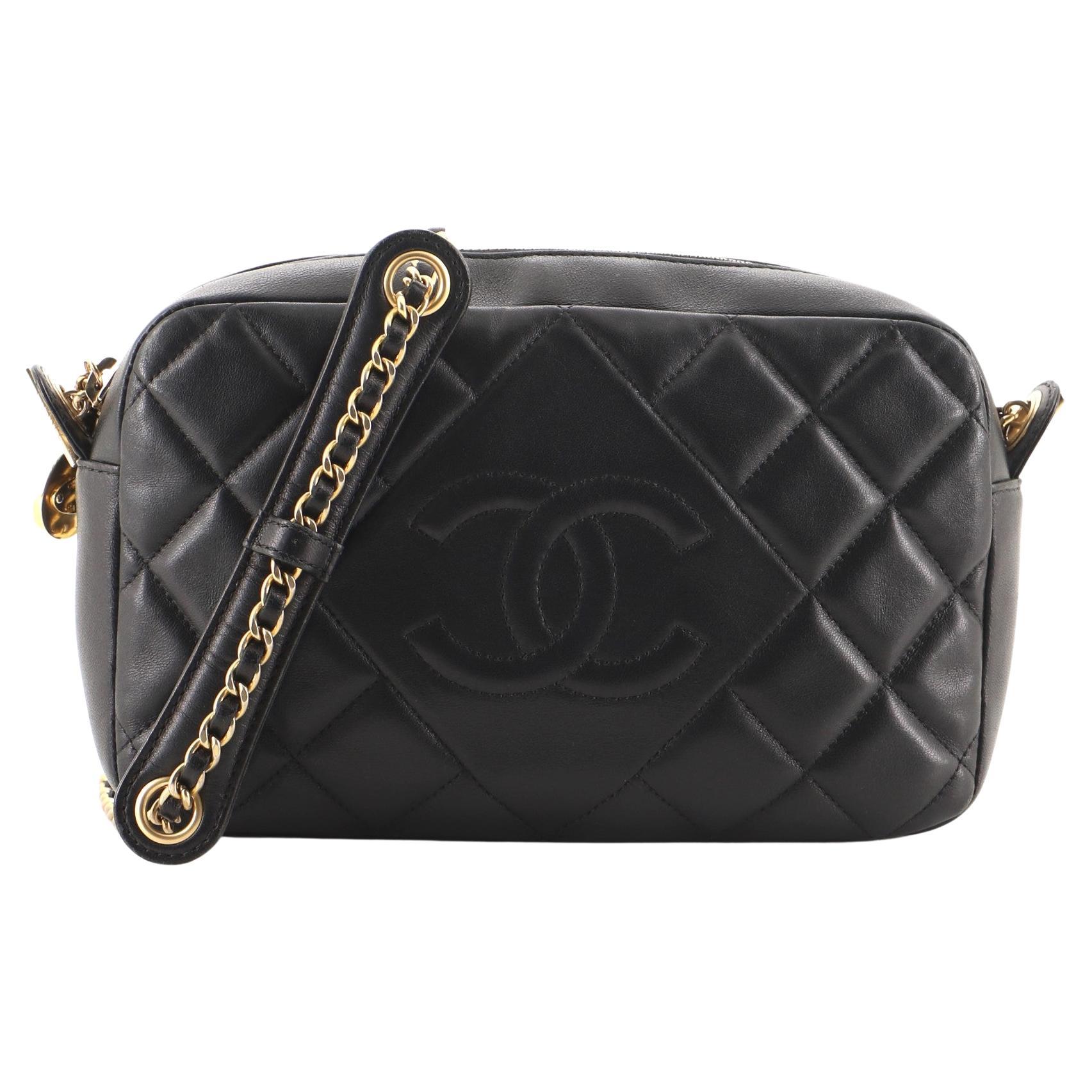 Chanel Diamond CC Camera Case Bag Quilted Lambskin Small at 1stDibs