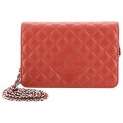 Chanel Diamond CC Clutch With Chain Quilted Lambskin 