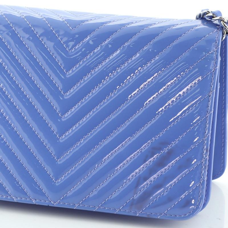 Chanel Diamond CC Wallet on Chain Chevron Patent 3