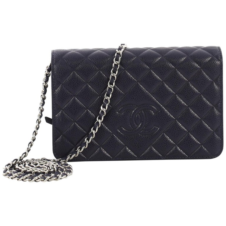 Chanel Diamond Cc Wallet On Chain Quilted Caviar