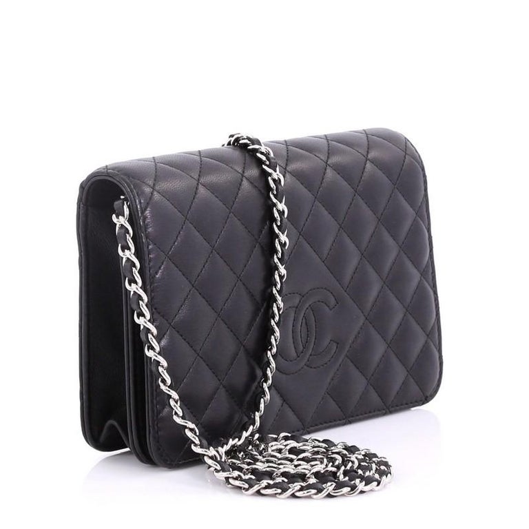 Chanel Diamond CC Wallet on Chain Quilted Lambskin at 1stDibs