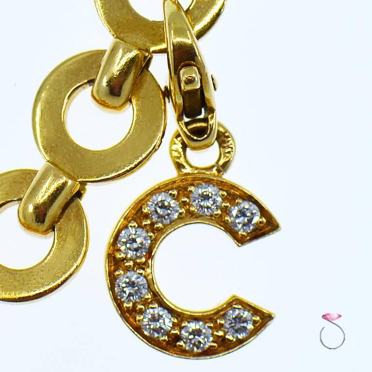 Contemporary Chanel Diamond Charm Bracelet, Five Charms, 18 Karat For Sale