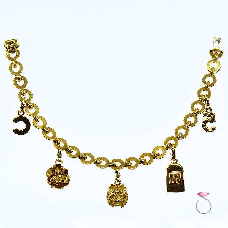 Chanel Diamant-Charm-Armband mit Diamanten, fünf Charms, 18 Karat im Angebot 1