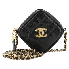 Chanel Diamond Clutch with Chain Quilted Caviar