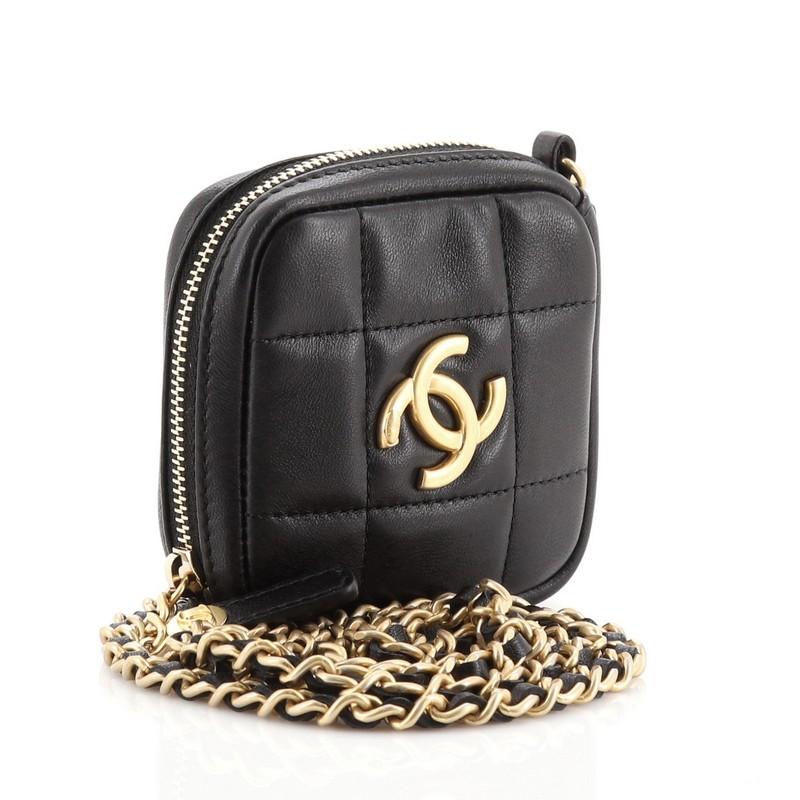 Black Chanel Diamond Clutch with Chain Quilted Lambskin