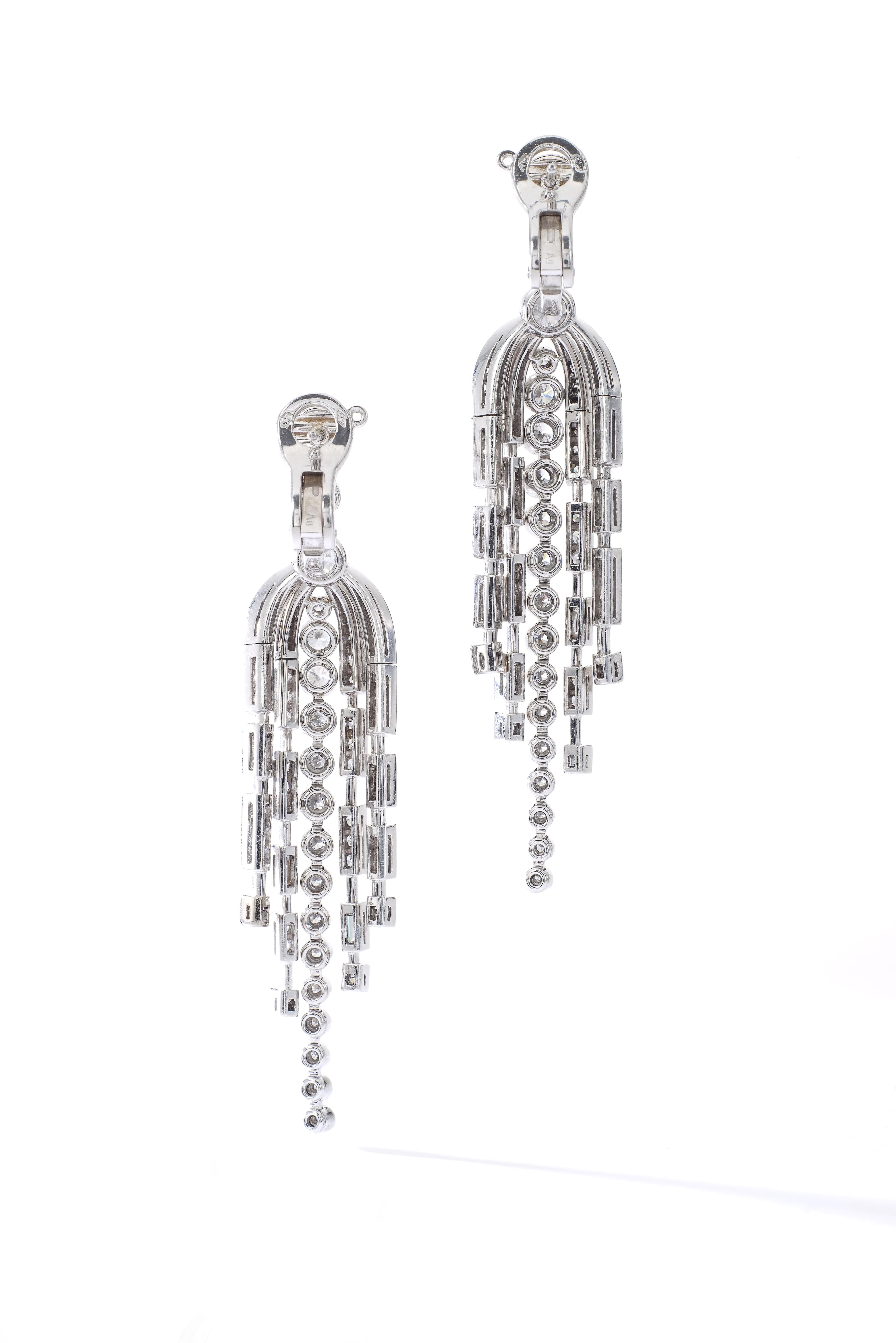 Diamond and white gold 18K Chanel Ear-Pendants by Chanel.
Collection 