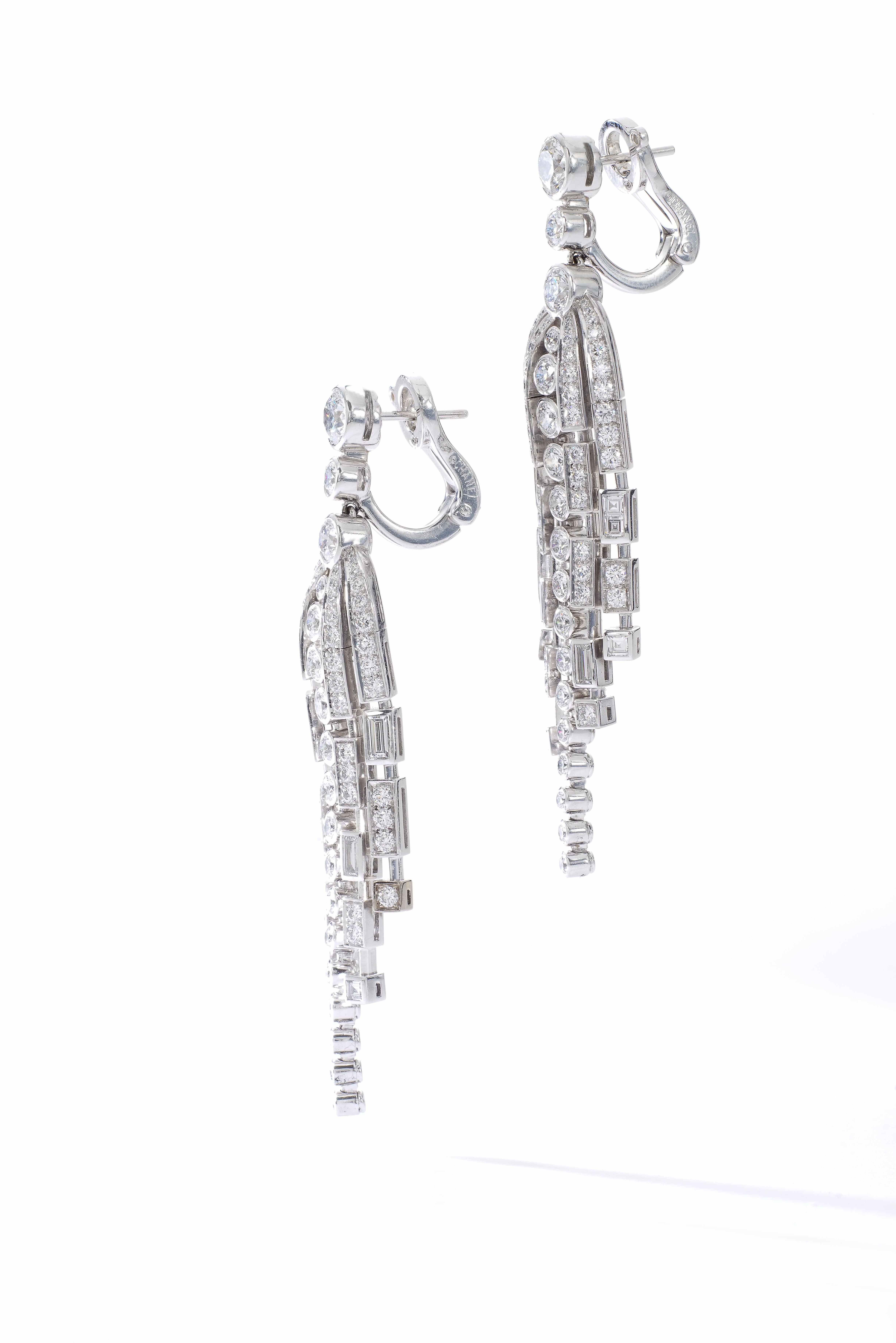 Art Deco Chanel Diamond Earrings Collection 1932 For Sale
