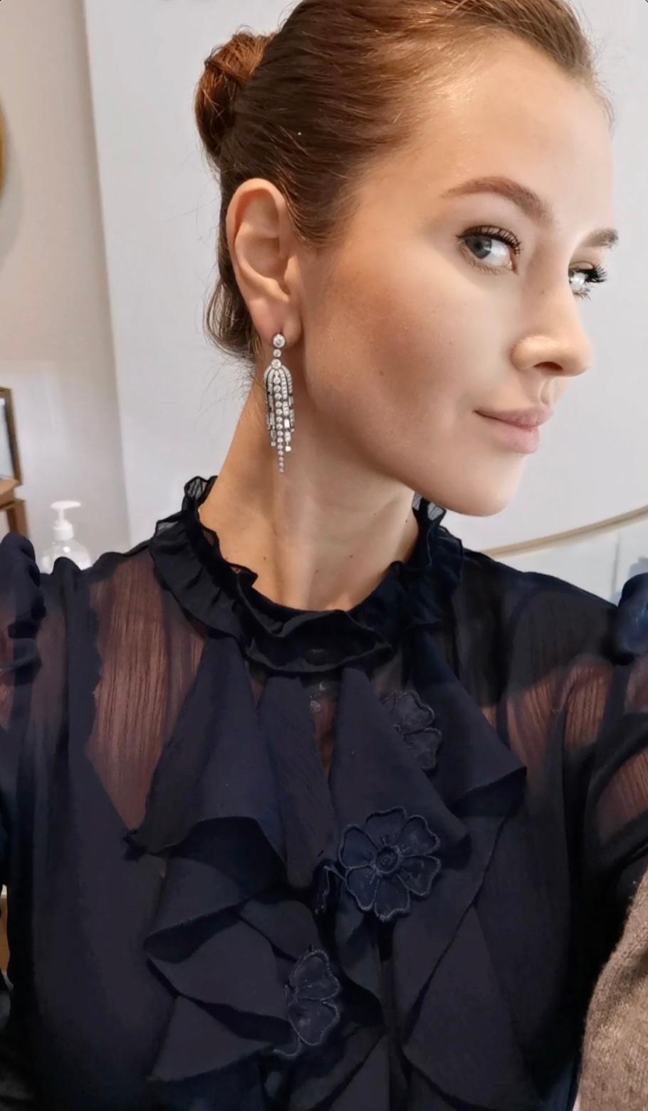 Round Cut Chanel Diamond Earrings Collection 1932 For Sale