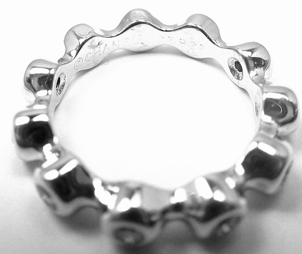 Women's or Men's Chanel Diamond Eternity White Gold Band Ring