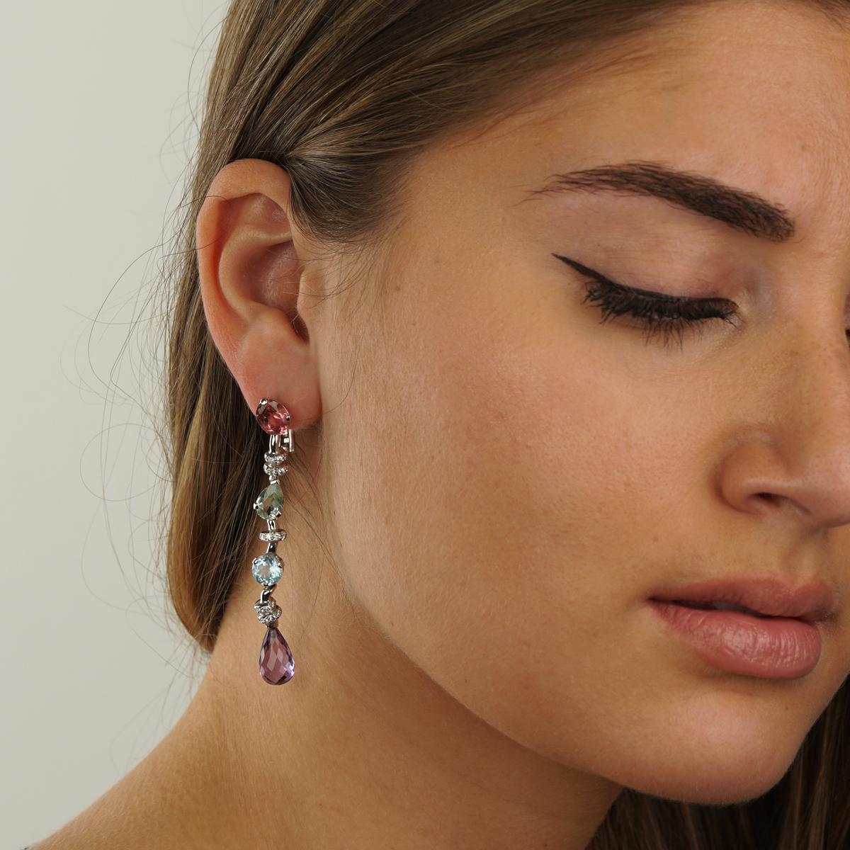chanel diamond drop earrings