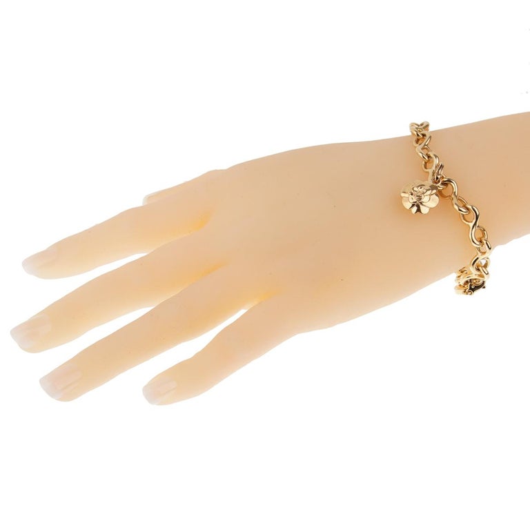 Chanel Diamond Gold Charm Bracelet For Sale at 1stDibs | charm bangle ...