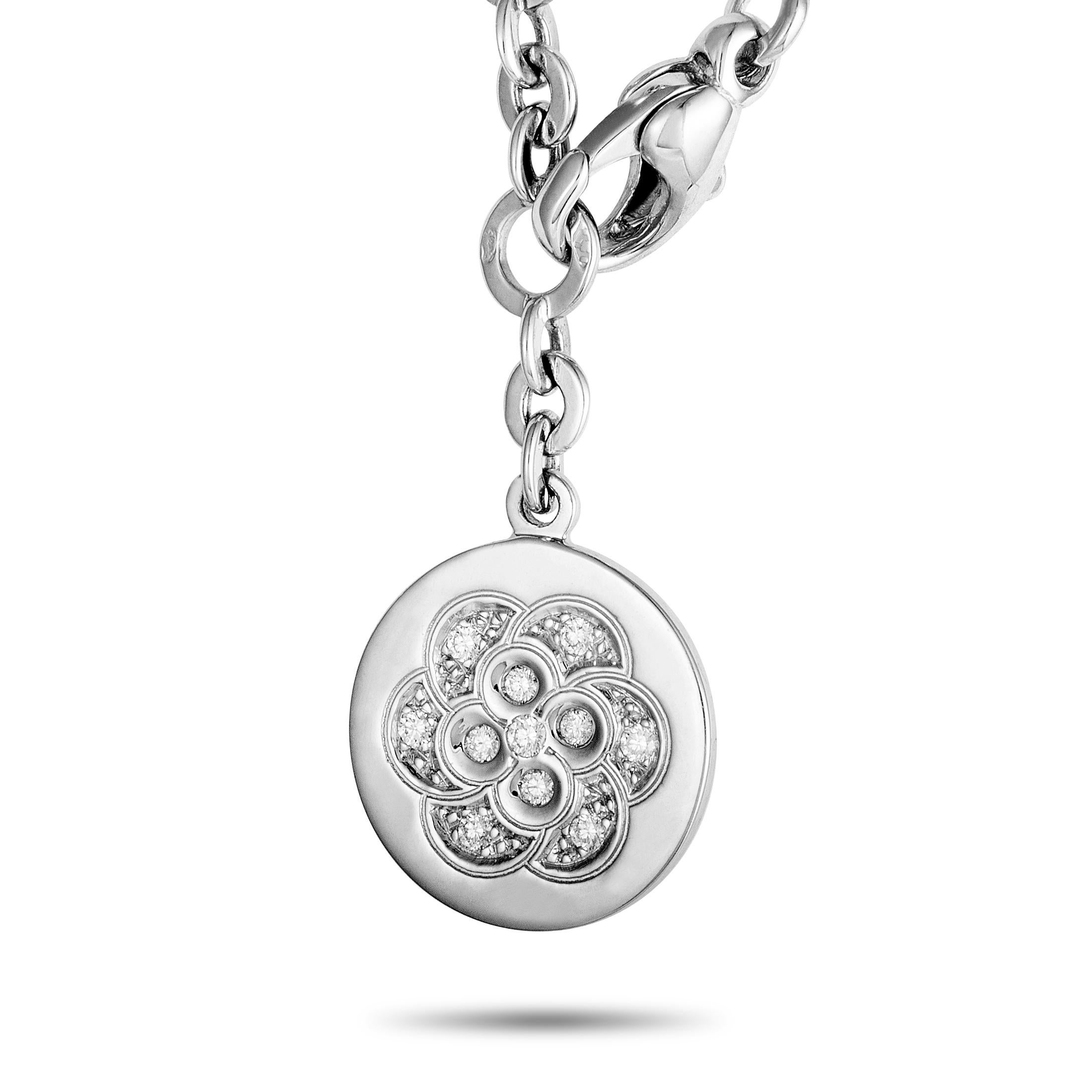 Women's Chanel Diamond Pave White Gold Pendant Necklace