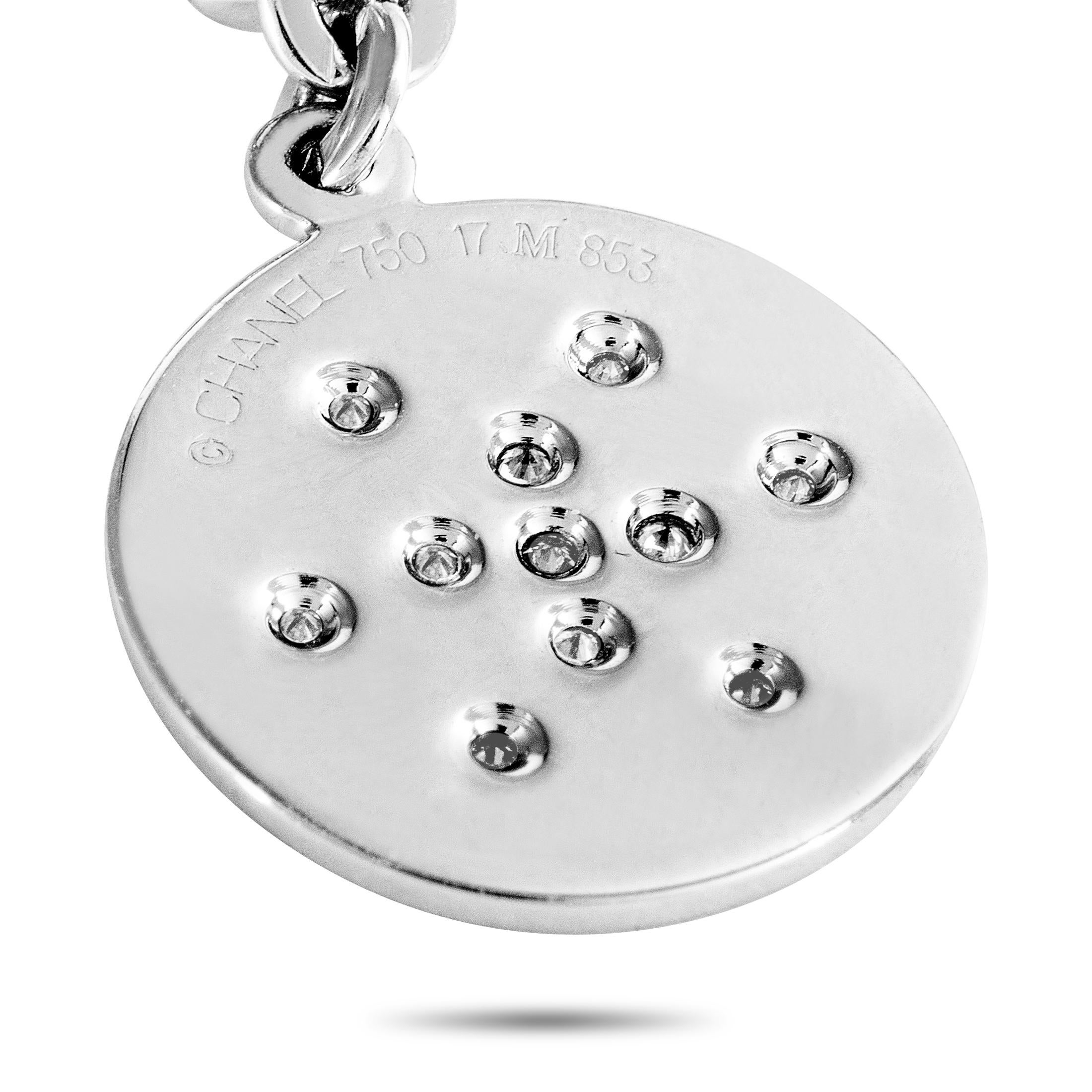 Women's Chanel Diamond Pave White Gold Pendant Necklace