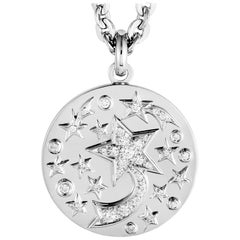 Chanel Diamond Pave White Gold Pendant Necklace