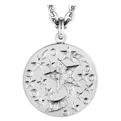 Chanel Diamond Pave White Gold Pendant Necklace