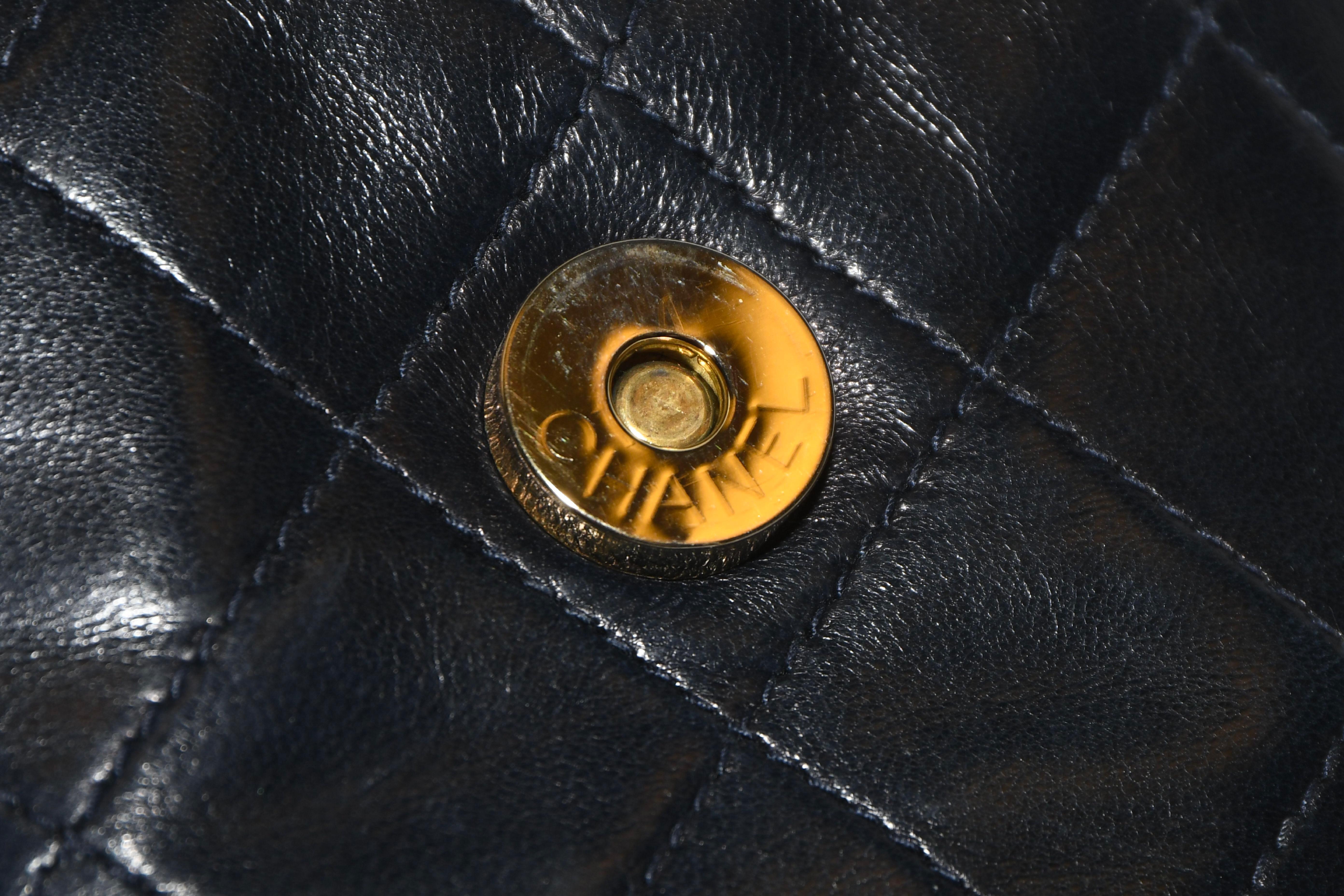 Women's Chanel Diamond Quilted Binocular Bag W/Gold Tone Chain