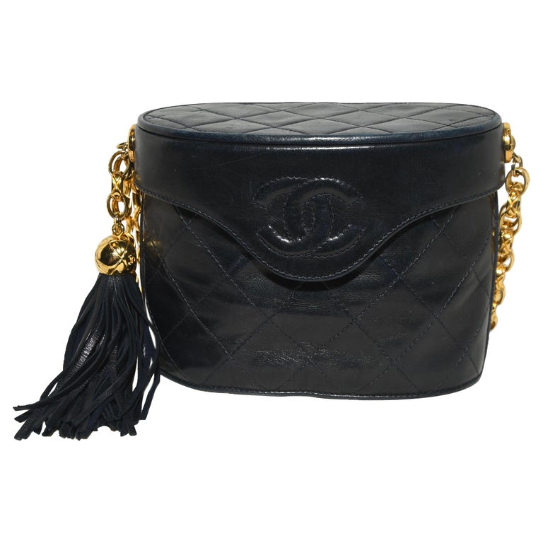 Chanel Diamond Quilted Binocular Bag W/Gold Tone Chain at 1stDibs