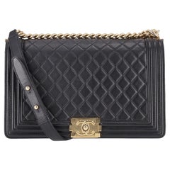 Chanel Diamond Quilted Lambskin New Medium Leather Boy Bag