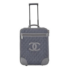 Chanel Diamond Quilted Nylon & Leather 'CC' Trolley Luggage