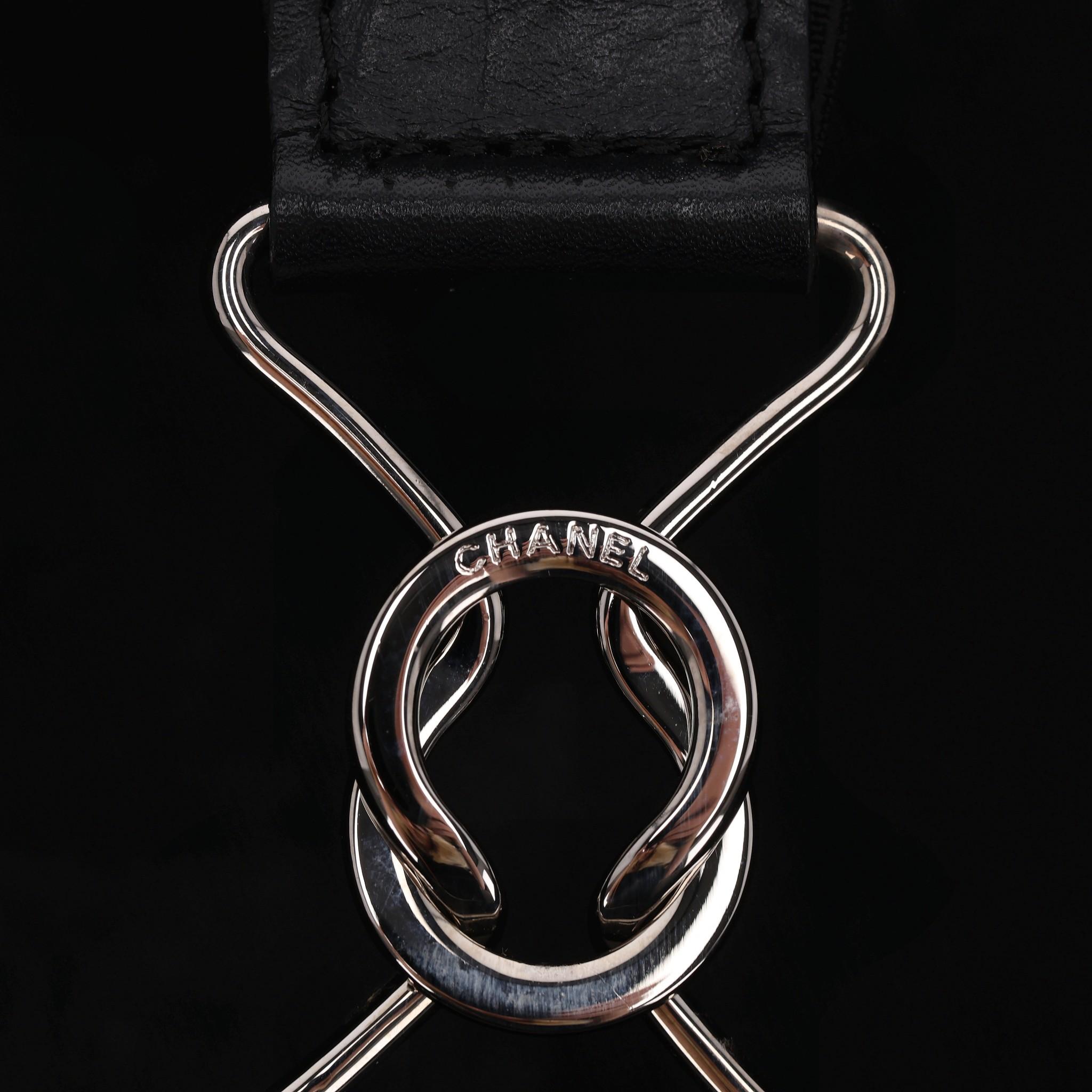 Chanel Diamond Quilted Nylon & Leather 'CC' Trolley Luggage For Sale 4