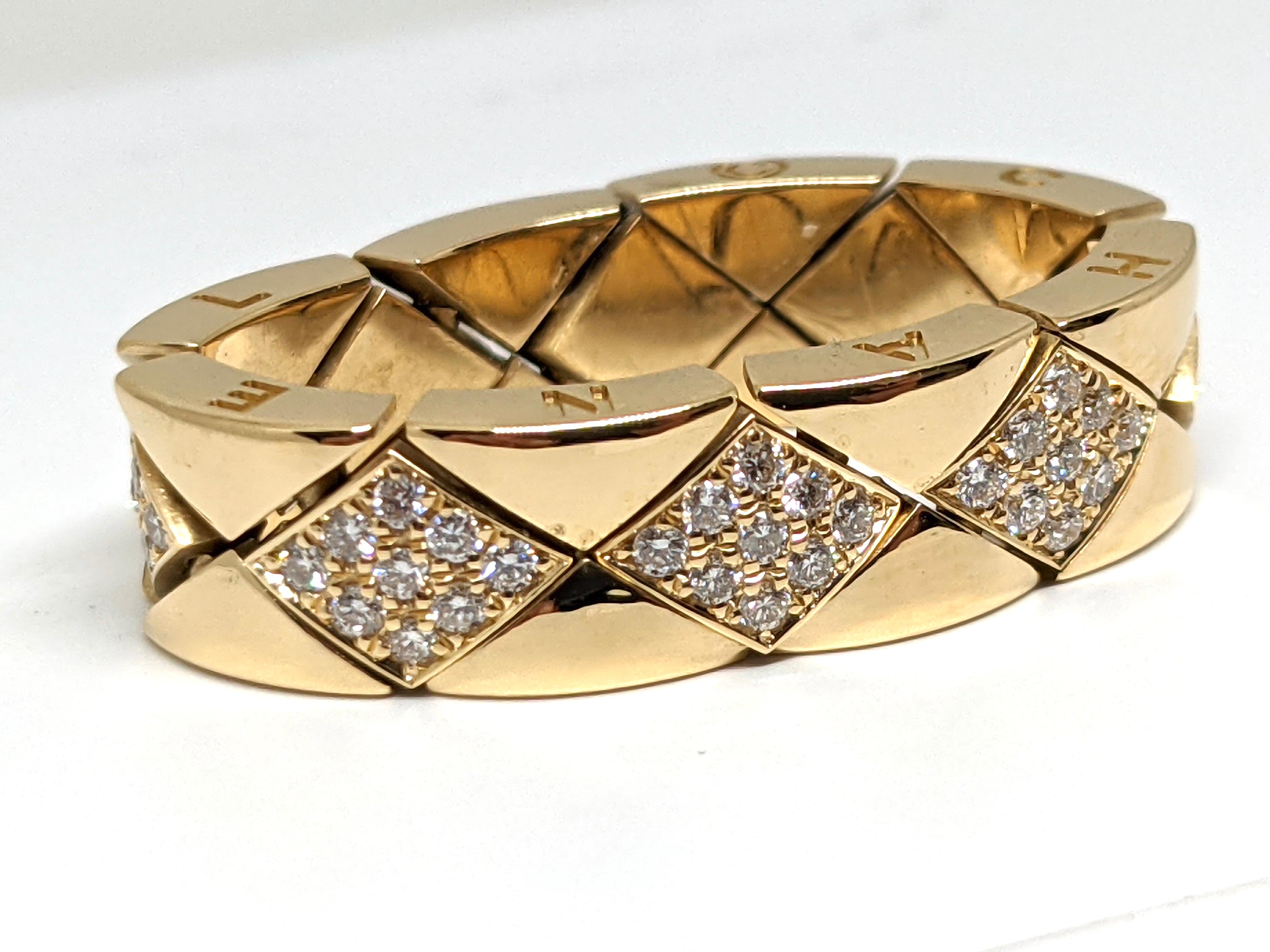 Chanel Diamond Ring Yellow Gold 7