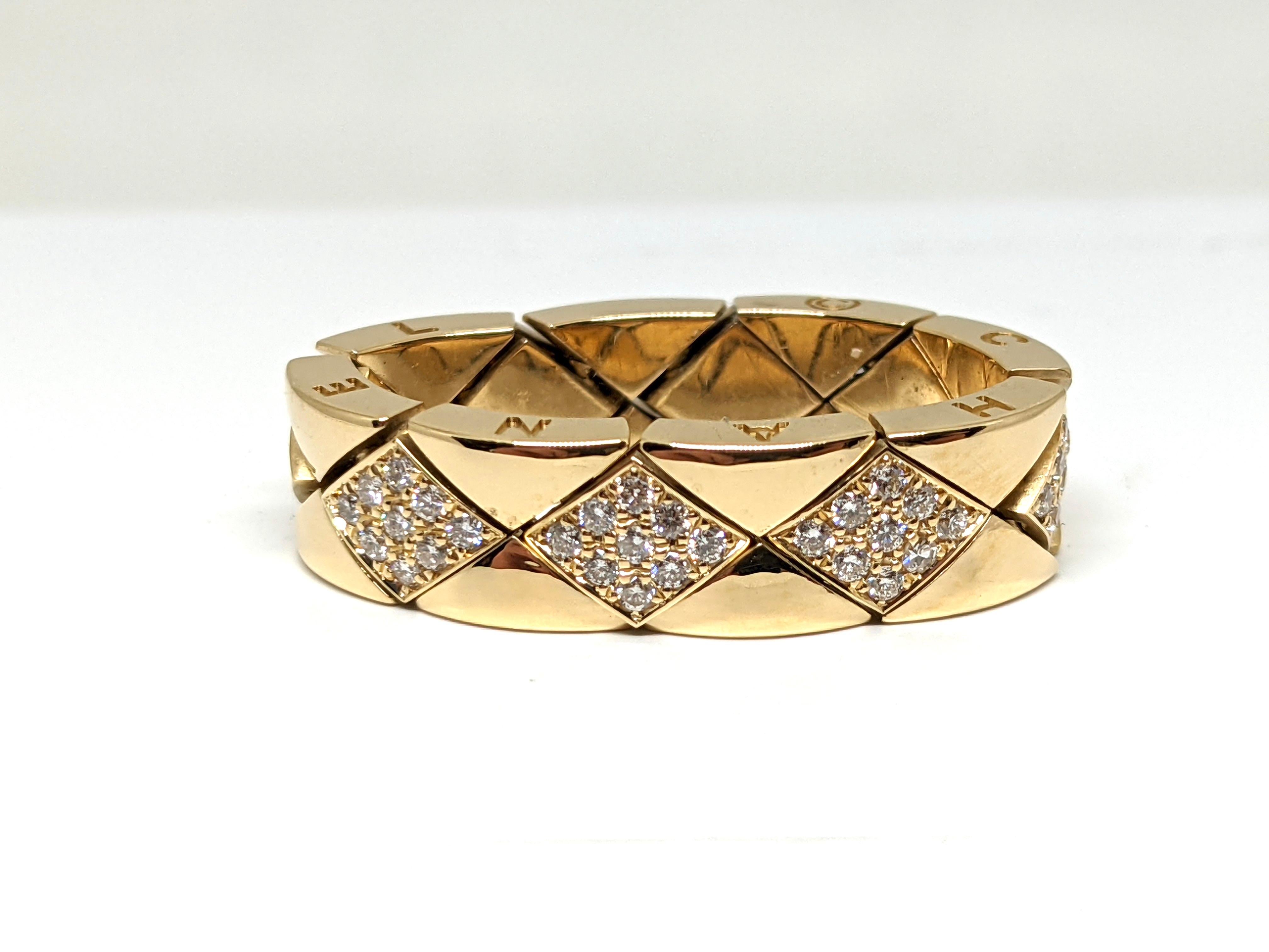 Chanel Diamond Ring Yellow Gold 9