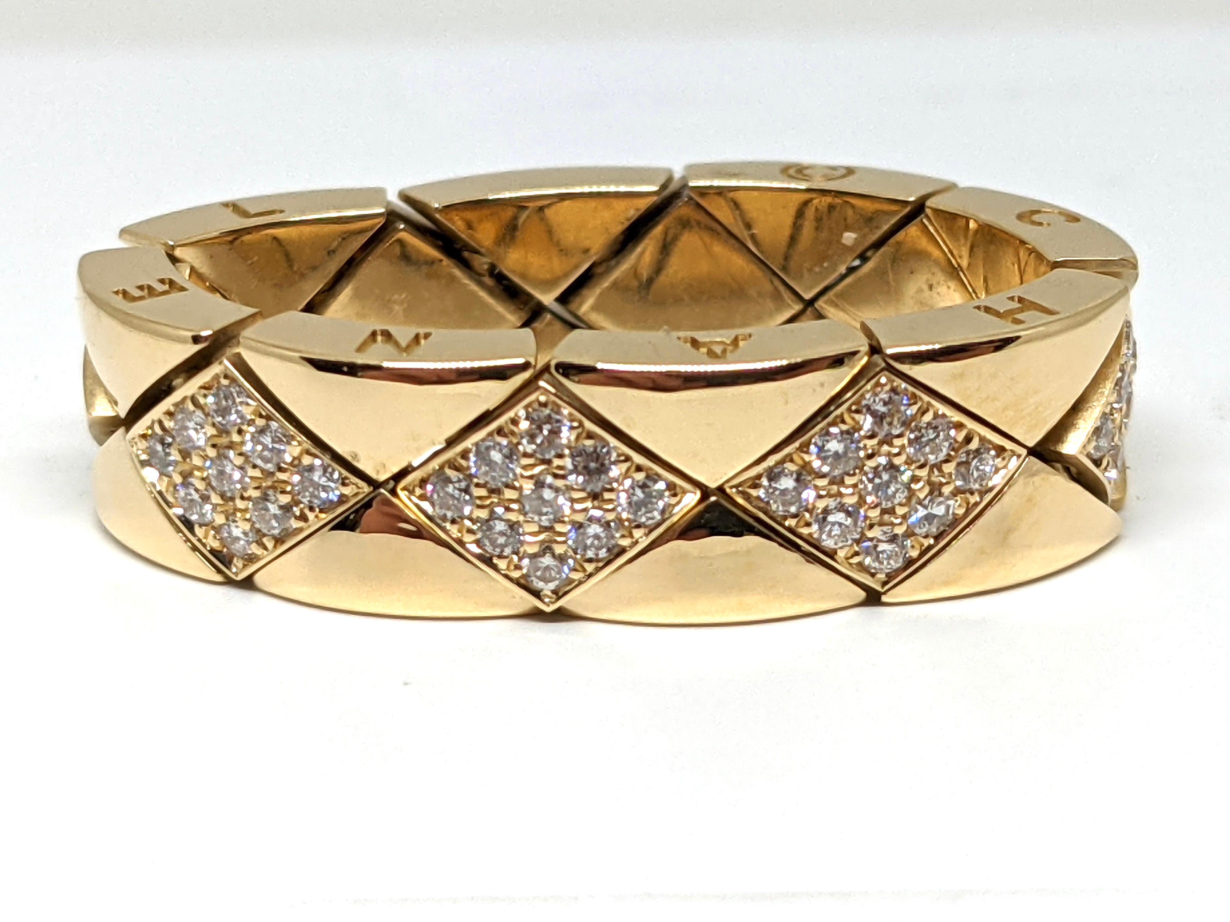 Chanel Diamond Ring Yellow Gold 12