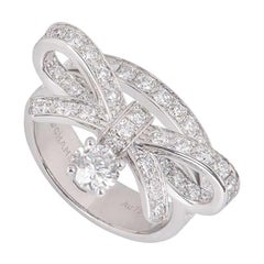 Chanel Diamond Ruban Ring with Suspended Solitaire Diamond