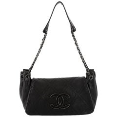 Chanel Diamond Stitch Accordion Flap Bag Quilted Calfskin Small
