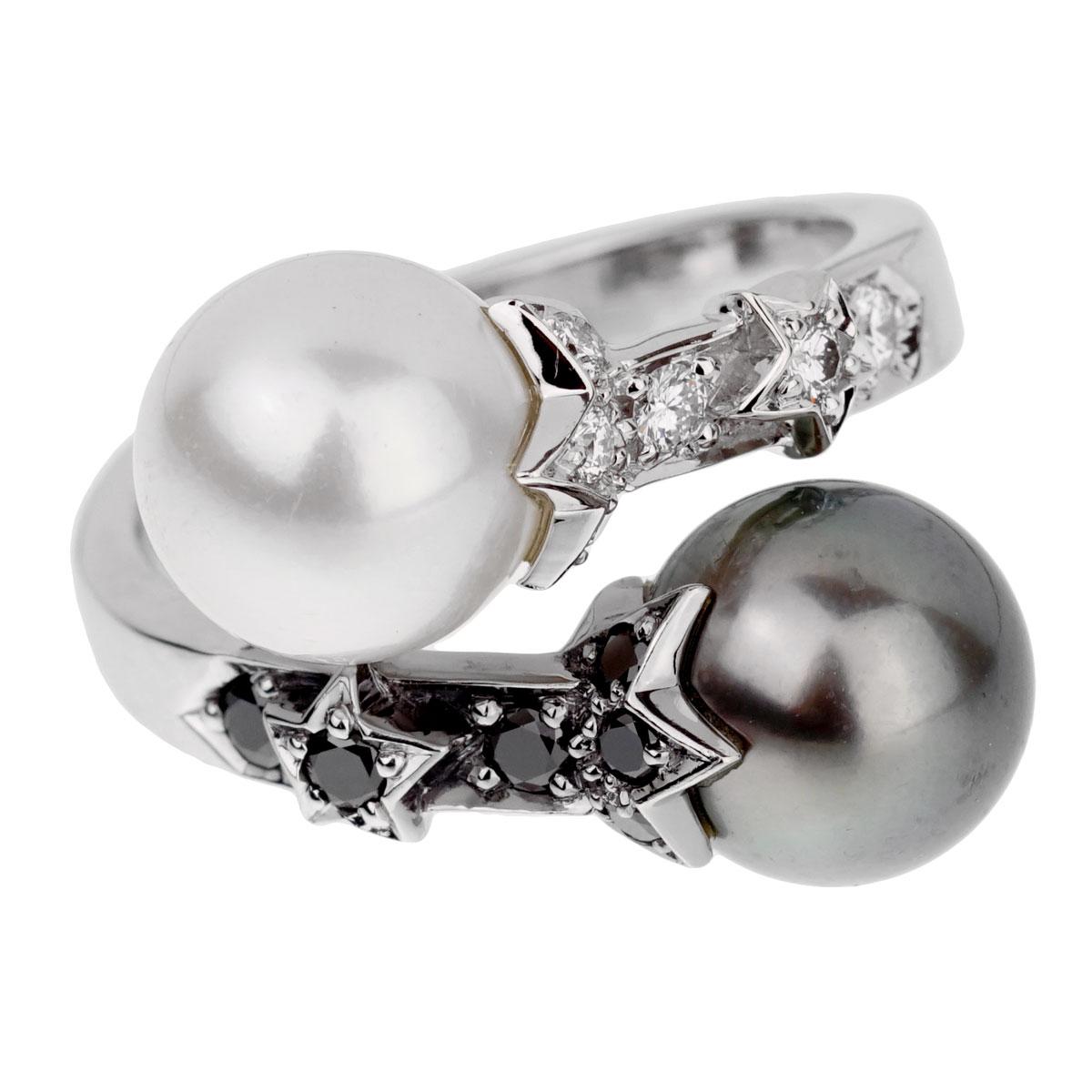 white and black pearl ring