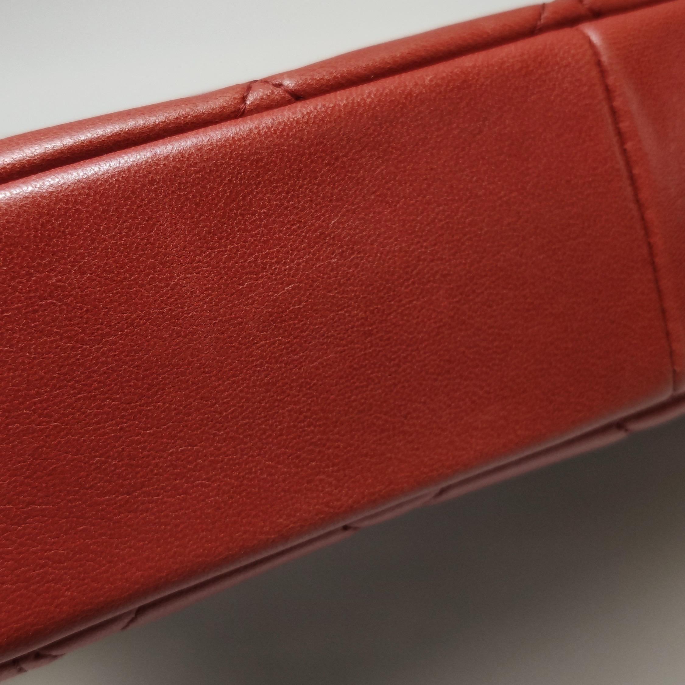 Chanel - Diana CC - Grand sac à rabat en cuir d'agneau rouge 2014-2015 en vente 12