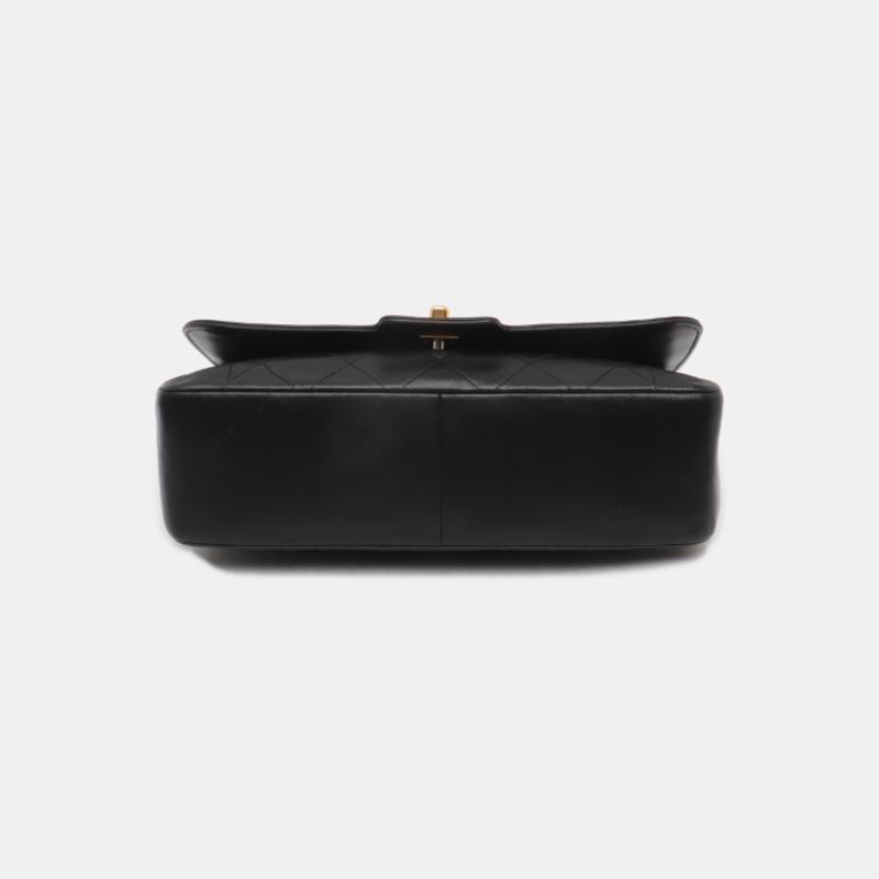 Chanel Diana CC Flap Bag Medium Vintage Black Lambskin Leather with 24k Gold HW 3