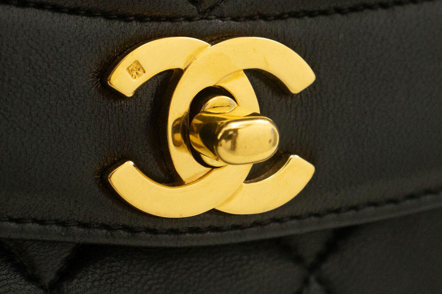 CHANEL Diana Chain Flap Shoulder Bag Black Quilted Purse Lambskin For Sale 8