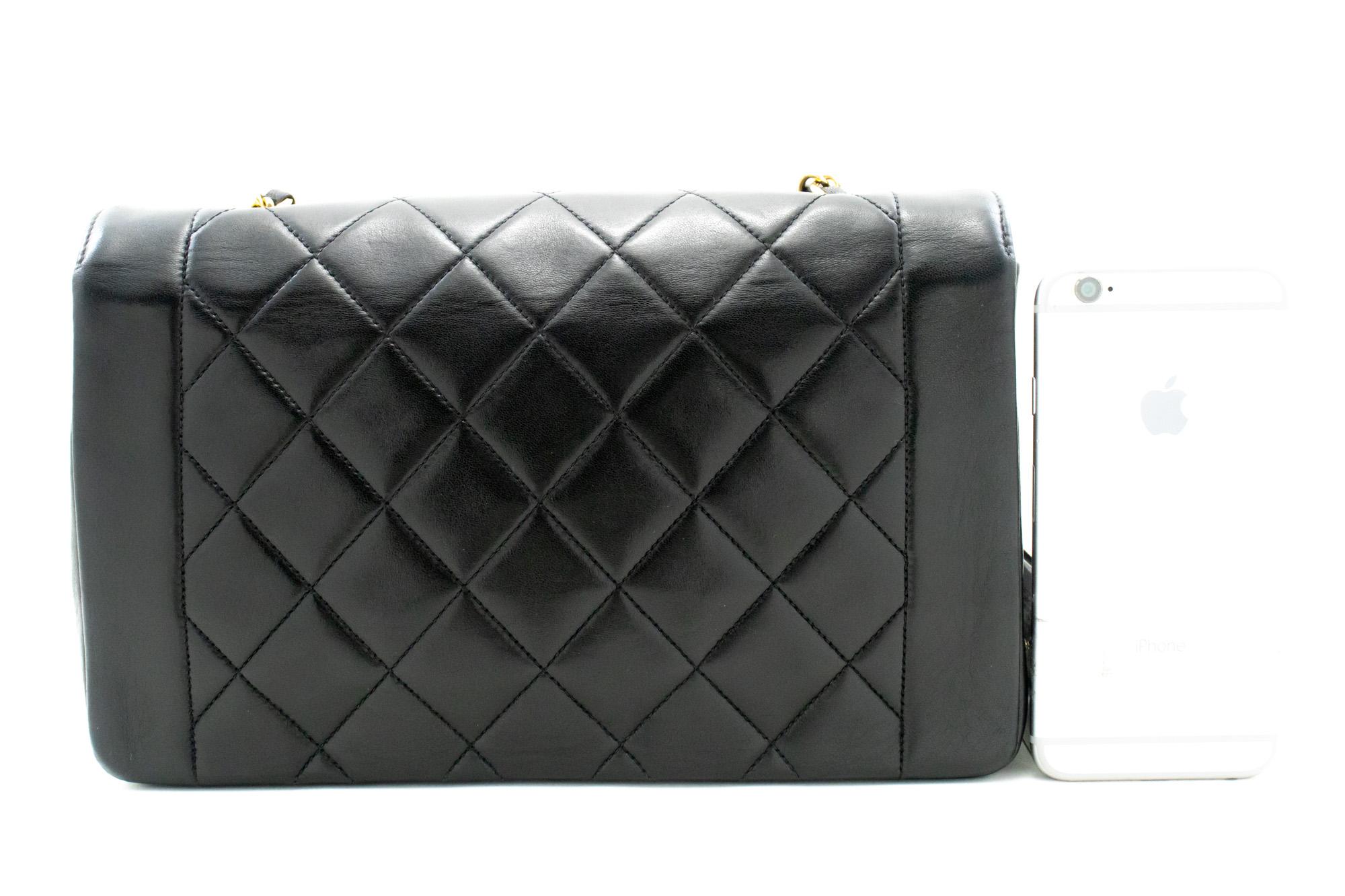 CHANEL Diana Chain Flap Shoulder Bag Black Quilted Purse Lambskin In Good Condition In Takamatsu-shi, JP