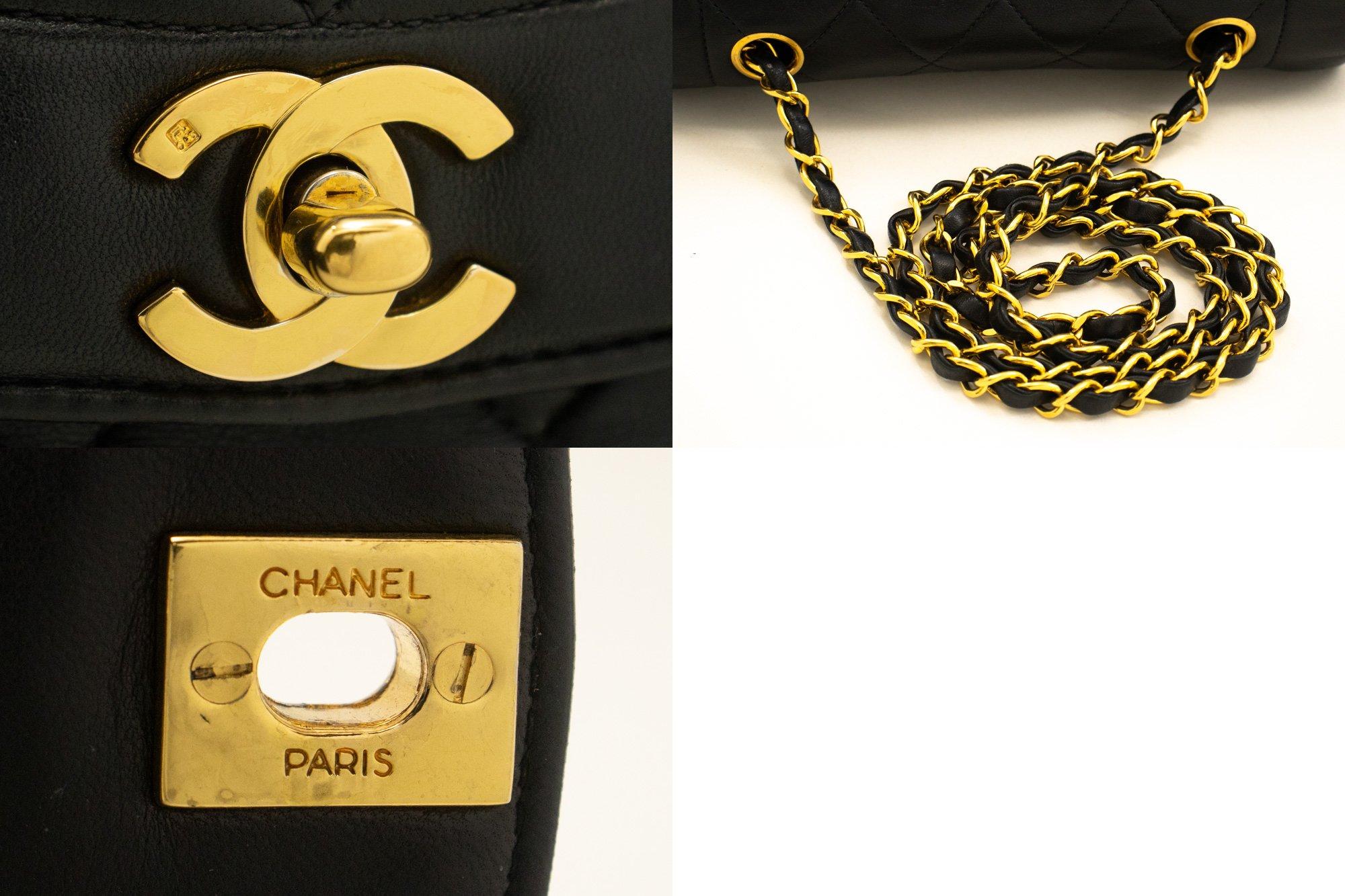 CHANEL Diana Chain Flap Shoulder Bag Black Quilted Purse Lambskin 2