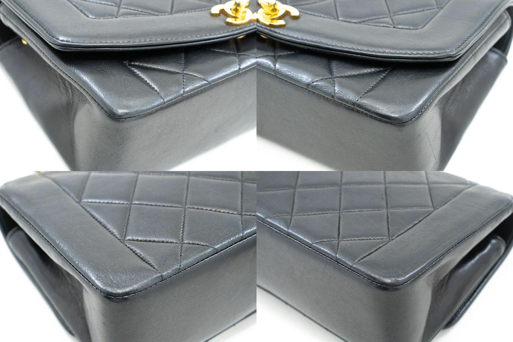 CHANEL Diana Chain Flap Shoulder Bag Black Quilted Purse Lambskin For Sale 2