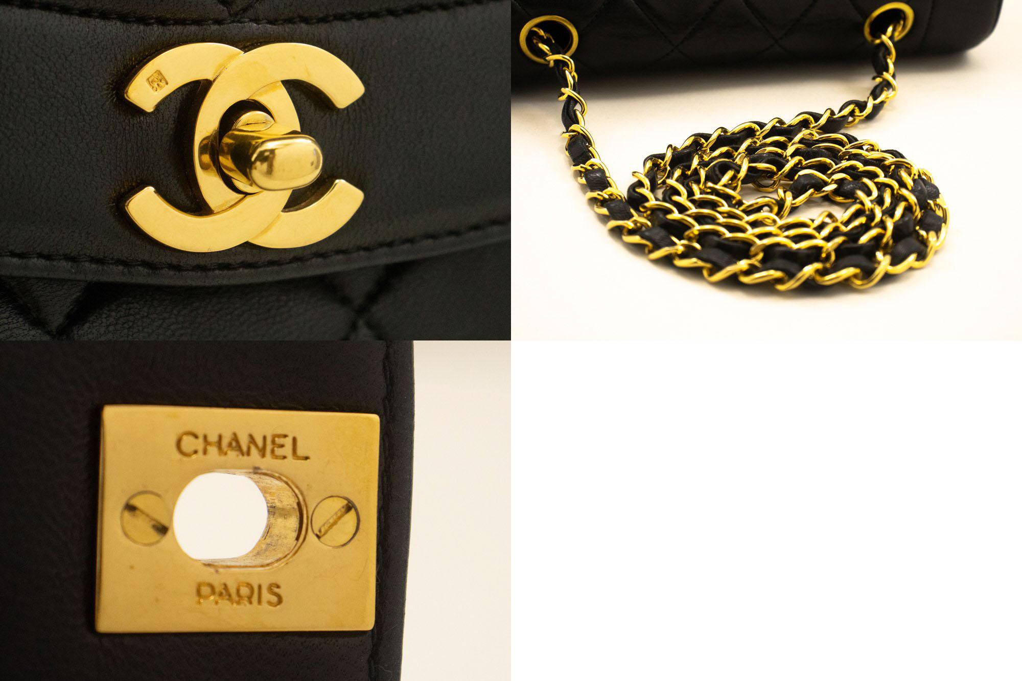 CHANEL Diana Chain Flap Shoulder Bag Black Quilted Purse Lambskin For Sale 3