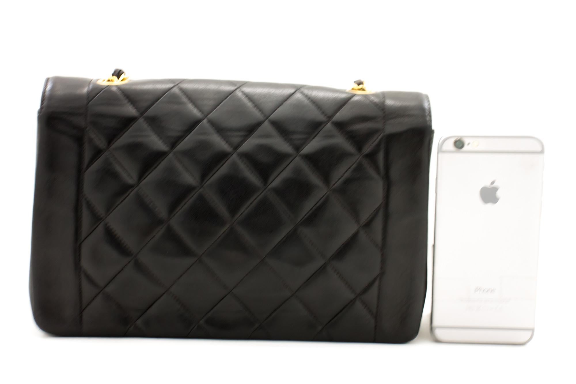 CHANEL Diana Chain Flap Shoulder Crossbody Bag Black Quilted In Good Condition In Takamatsu-shi, JP