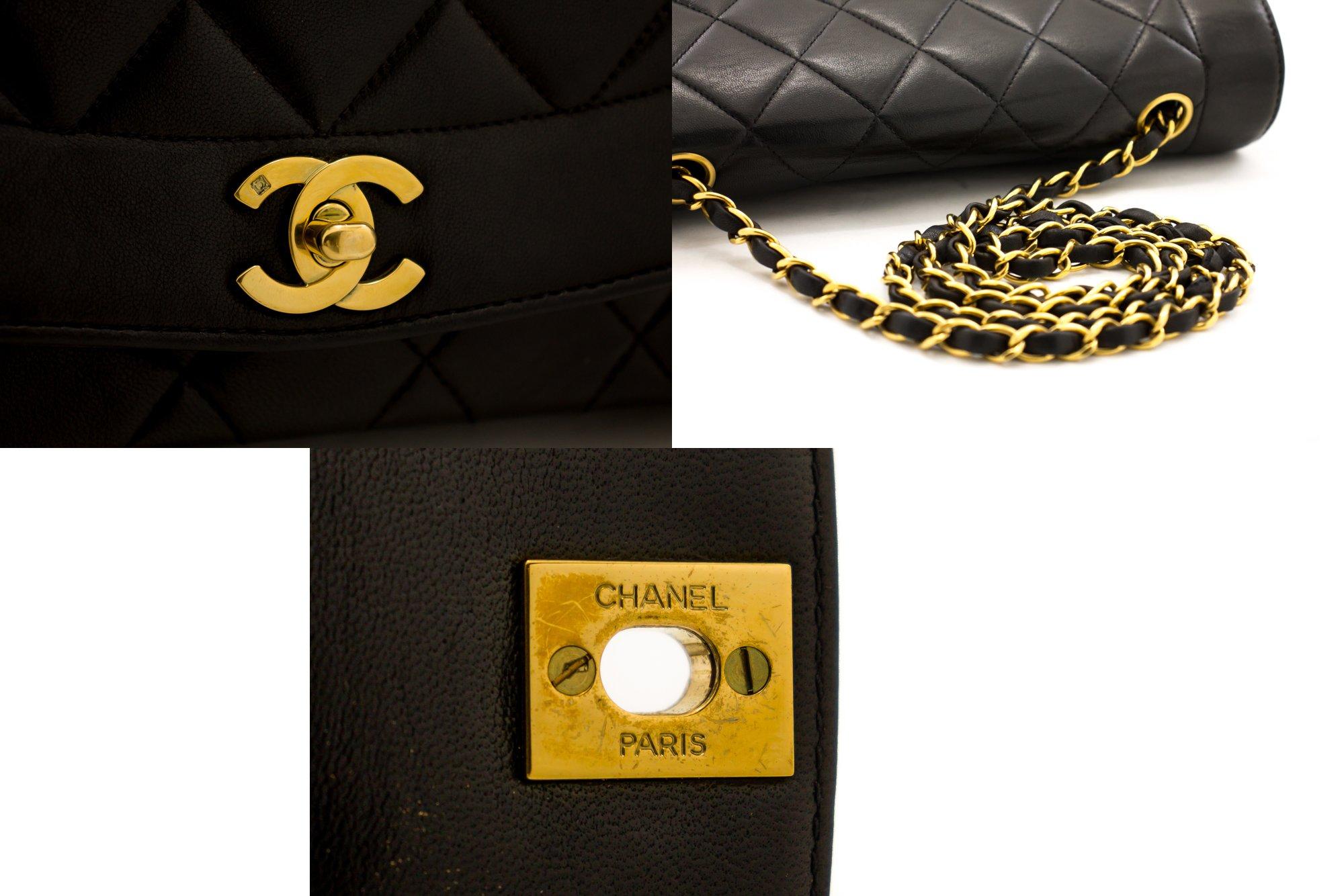 CHANEL Diana Chain Flap Shoulder Crossbody Bag Black Quilted 3