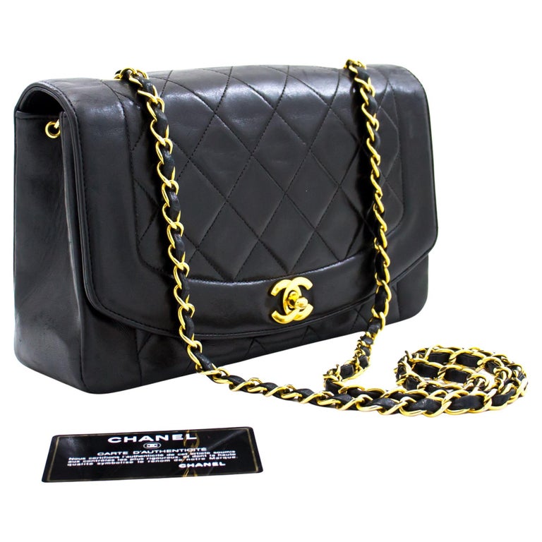 CHANEL Diana Chain Flap Shoulder Crossbody Bag Black Quilted Lamb at  1stDibs | chanel diana bag price