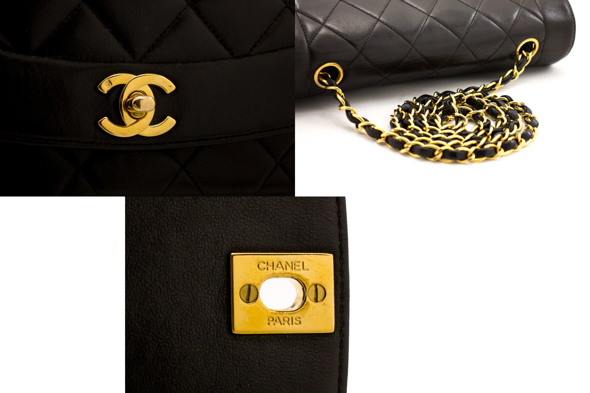 CHANEL Diana Chain Flap Shoulder Crossbody Bag Black Quilted Purse 3