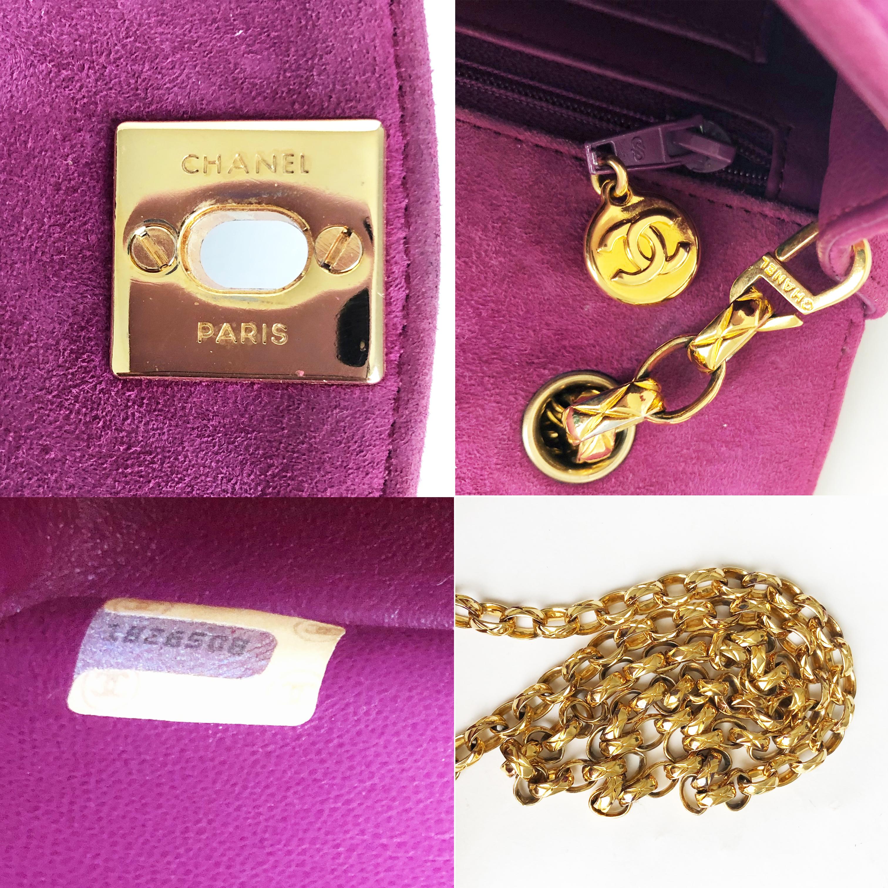 Chanel Diana Classic Flap Bag Rosa Wildleder Vintage 90s 5
