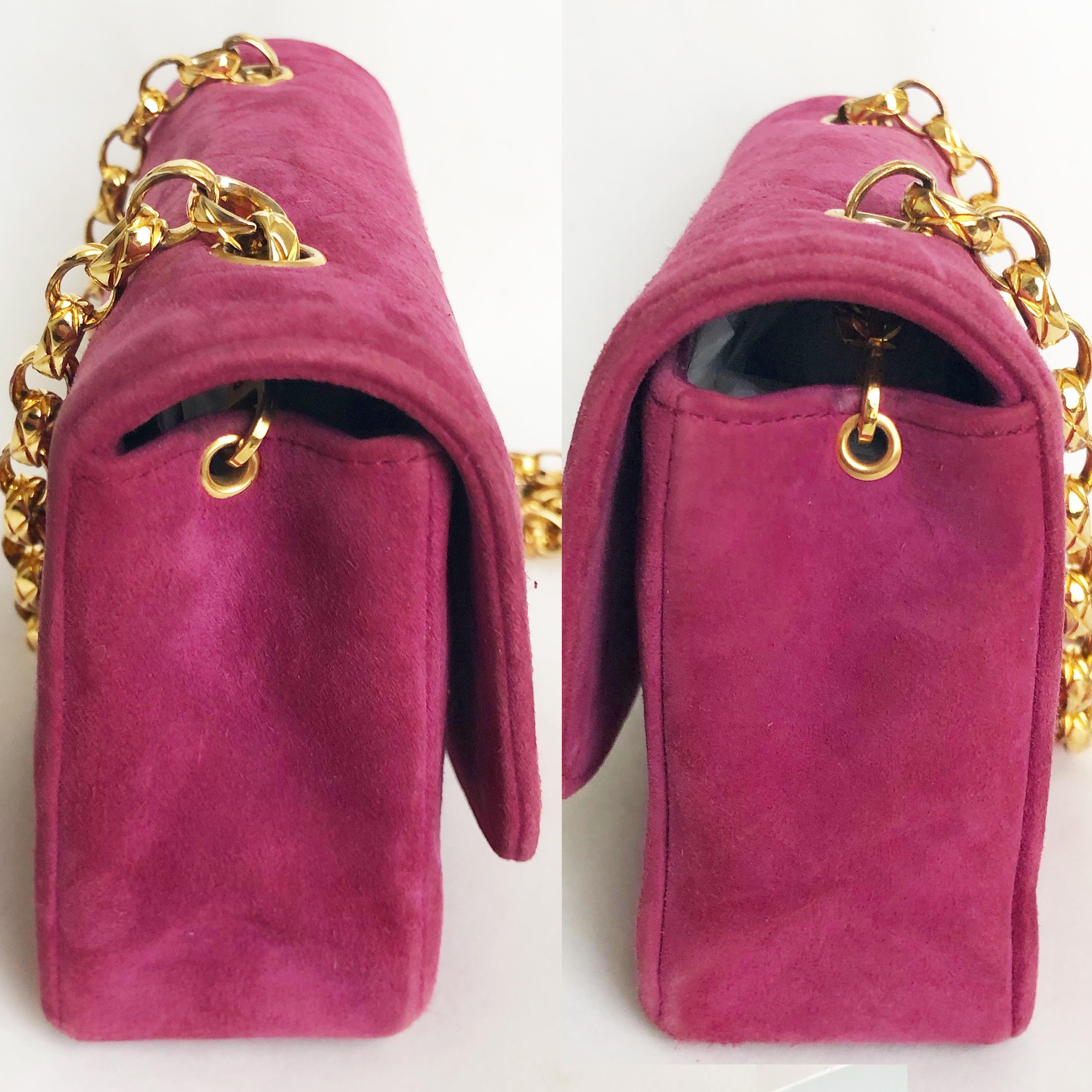 Chanel Diana Classic Flap Bag Rosa Wildleder Vintage 90s für Damen oder Herren