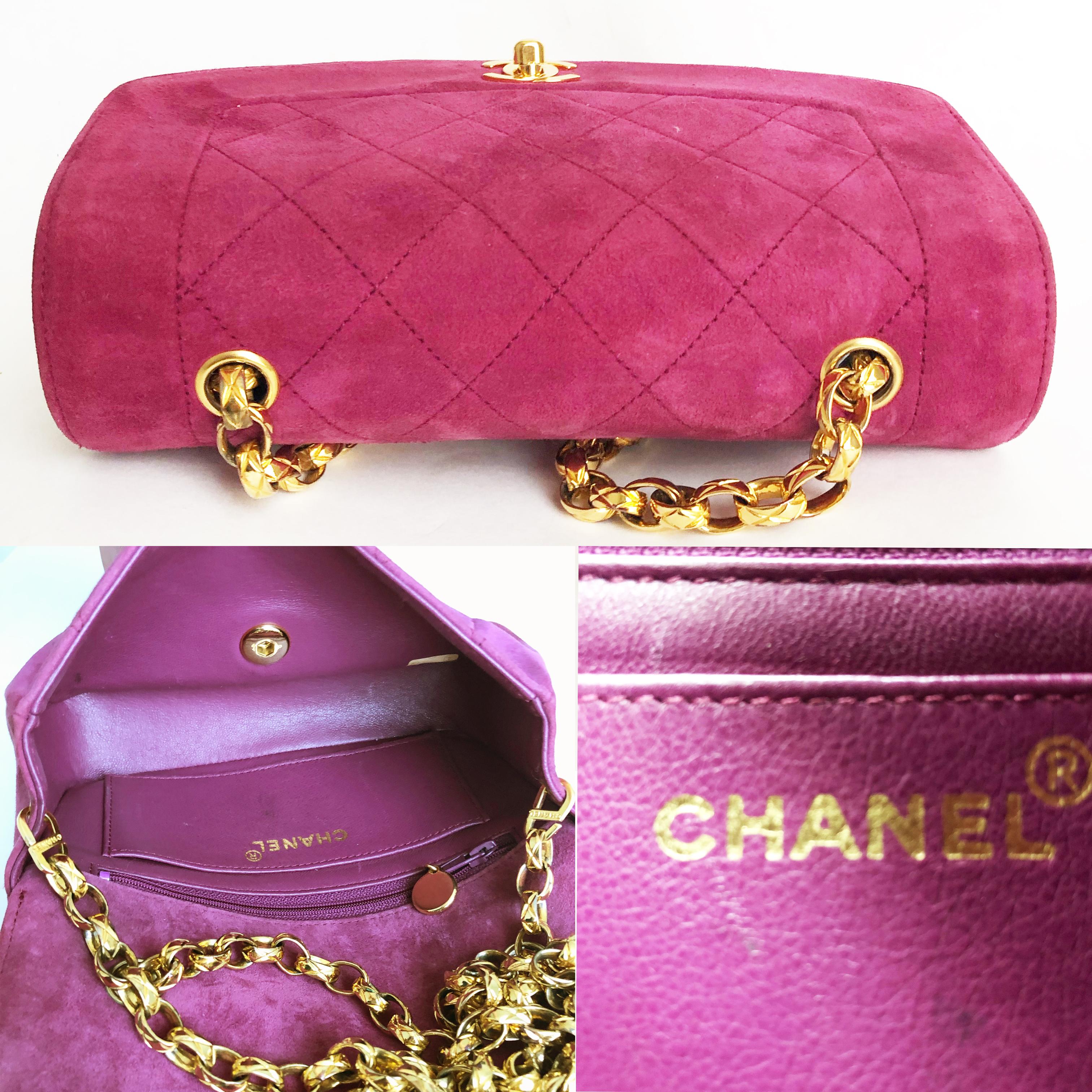 Chanel Diana Classic Flap Bag Rosa Wildleder Vintage 90s 4