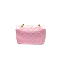 Chanel Diana Flap Bag 1990 Mini Pink Silk Satin Bijou Chain